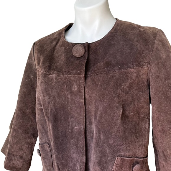 Live A Little Distressed Leather Swing Jacket, Brown. - Picture 8 of 11